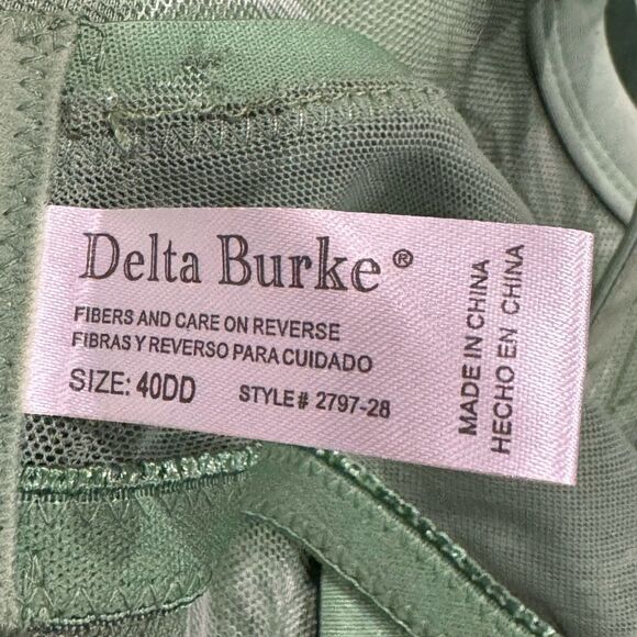 Delta Burke Green Floral Mesh Bra Women’s 40DD - Picture 2 of 5